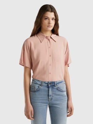 Zdjęcie produktu Benetton, Short Sleeve Shirt In Sustainable Viscose, size M, Soft Pink, Women United Colors of Benetton