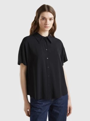 Zdjęcie produktu Benetton, Short Sleeve Shirt In Sustainable Viscose, size S, Black, Women United Colors of Benetton