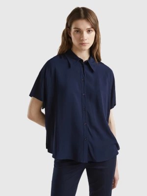 Zdjęcie produktu Benetton, Short Sleeve Shirt In Sustainable Viscose, size XXS, Dark Blue, Women United Colors of Benetton
