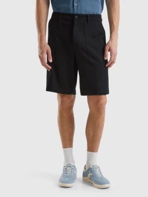 Zdjęcie produktu Benetton, Shorts In Modal® And Cotton Blend, size 48, Black, Men United Colors of Benetton