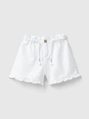 Zdjęcie produktu Benetton, Shorts With Drawstring In Linen Blend, size 104, White, Kids United Colors of Benetton