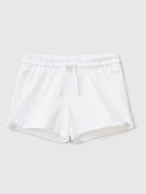 Zdjęcie produktu Benetton, Shorts With Drawstring In Organic Cotton, size 110, White, Kids United Colors of Benetton