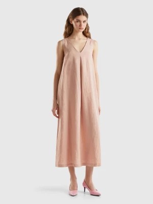 Zdjęcie produktu Benetton, Sleeveless Dress In Pure Linen, size XL, Nude, Women United Colors of Benetton