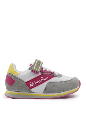 Zdjęcie produktu Benetton Sneakersy w kolorze szaro-różowo-białym rozmiar: 32