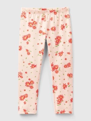 Zdjęcie produktu Benetton, Soft Pink Leggings With Floral Print, size 110, Soft Pink, Kids United Colors of Benetton