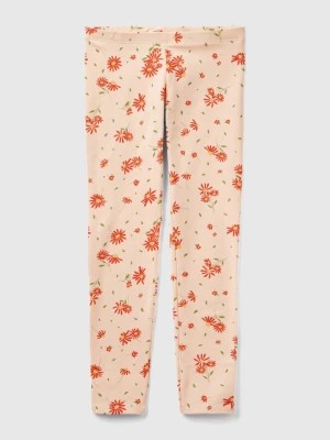 Zdjęcie produktu Benetton, Soft Pink Leggings With Floral Print, size 3XL, Soft Pink, Kids United Colors of Benetton
