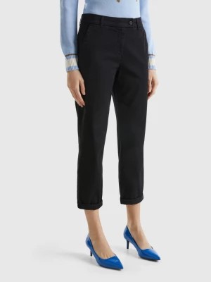 Zdjęcie produktu Benetton, Stretch Cotton Chino Trousers, size , Black, Women United Colors of Benetton