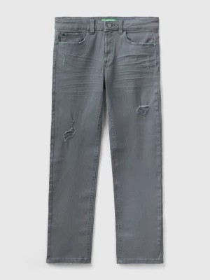 Zdjęcie produktu Benetton, Stretch Jeans With Tears, size S, Dark Gray, Kids United Colors of Benetton