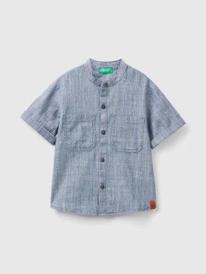Zdjęcie produktu Benetton, Striped Chambray Shirt, size 116, Blue, Kids United Colors of Benetton