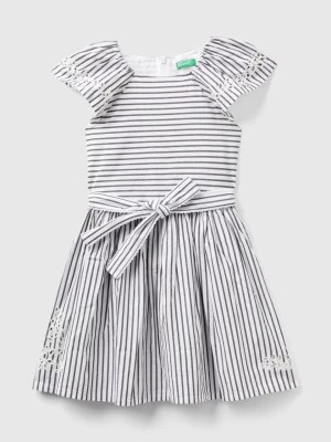 Zdjęcie produktu Benetton, Striped Dress With Embroidery, size M, Black, Kids United Colors of Benetton
