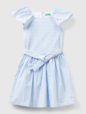 Zdjęcie produktu Benetton, Striped Dress With Embroidery, size XL, Sky Blue, Kids United Colors of Benetton