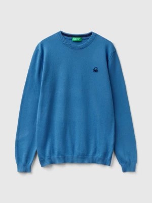 Zdjęcie produktu Benetton, Sweater In Pure Cotton With Logo, size L, Blue, Kids United Colors of Benetton