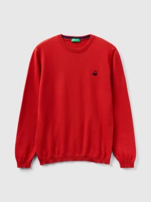 Zdjęcie produktu Benetton, Sweater In Pure Cotton With Logo, size S, Brick Red, Kids United Colors of Benetton
