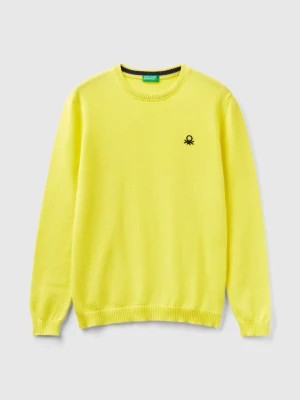 Zdjęcie produktu Benetton, Sweater In Pure Cotton With Logo, size S, Yellow, Kids United Colors of Benetton