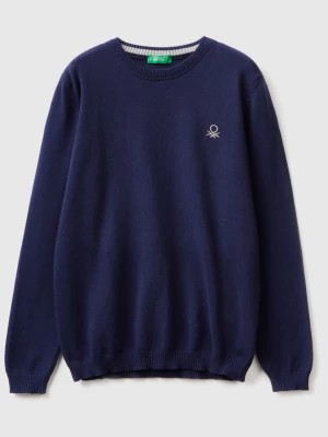 Zdjęcie produktu Benetton, Sweater In Pure Cotton With Logo, size XL, Dark Blue, Kids United Colors of Benetton