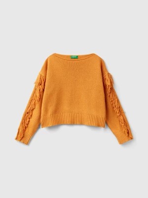 Zdjęcie produktu Benetton, Sweater With Fringe, size S, Camel, Kids United Colors of Benetton