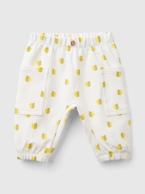 Zdjęcie produktu Benetton, Sweatpants With Print, size 56, Creamy White, Kids United Colors of Benetton
