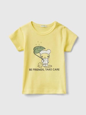 Zdjęcie produktu Benetton, T-shirt In 100% Organic Cotton, size 50, Yellow, Kids United Colors of Benetton
