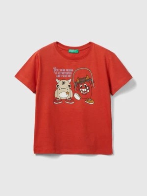 Zdjęcie produktu Benetton, T-shirt With Animal Print, size 98, Red, Kids United Colors of Benetton