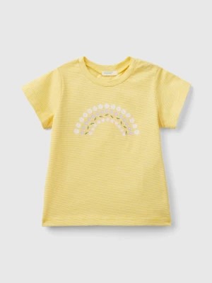 Zdjęcie produktu Benetton, T-shirt With Print On Front And Back, size 82, Yellow, Kids United Colors of Benetton