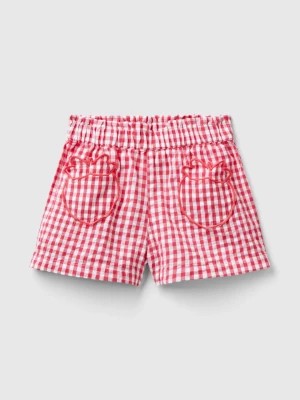 Zdjęcie produktu Benetton, Vichy Bermuda Shorts With Fruit Pockets, size 82, Red, Kids United Colors of Benetton