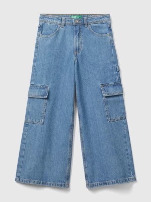 Zdjęcie produktu Benetton, Wide Fit Cargo Jeans, size XL, Light Blue, Kids United Colors of Benetton