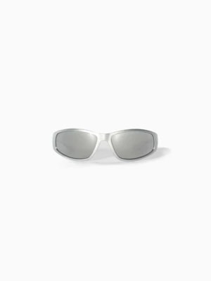 Zdjęcie produktu Bershka Chromowane Okulary Przeciwsłoneczne Kobieta Srebrny