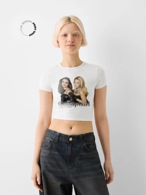 Zdjęcie produktu Bershka Gossip Girl – Koszulka Z Krótkim Rękawem Kobieta Biały Złamany