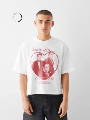 Zdjęcie produktu Bershka Gossip Girl – Koszulka Z Krótkim Rękawem Mężczyzna Biały