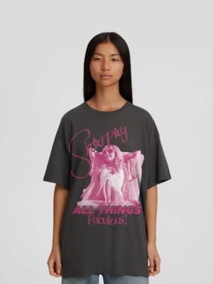Zdjęcie produktu Bershka Sharpay Z High School Musical – Koszulka Oversize Z Nadrukiem I Krótkim Rękawem Kobieta Ciemnoszary