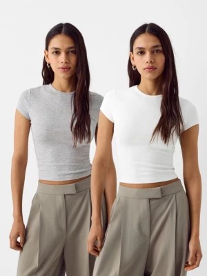 Zdjęcie produktu Bershka Komplet 2 Koszulek Z Krótkim Rękawem I Okrągłym Dekoltem Kobieta Wielokolorowy