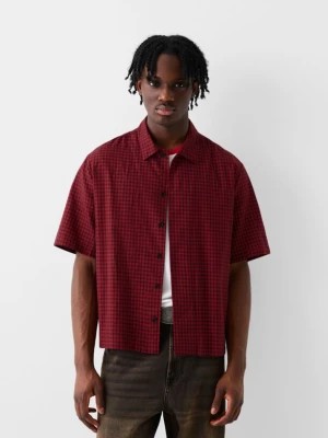 Zdjęcie produktu Bershka Koszula W Kratę Z Rękawem 3/4 Mężczyzna Czerwony