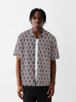 Zdjęcie produktu Bershka Koszula Z Krótkim Rękawem I Nadrukiem Mężczyzna Biały / Czarny