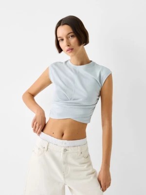 Zdjęcie produktu Bershka Koszulka Bez Rękawów Z Kopertowym Przodem Kobieta Jasnoniebieski