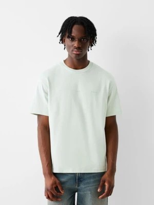 Zdjęcie produktu Bershka Koszulka Boxy Fit Z Krótkim Rękawem I Nadrukiem Mężczyzna Zielony