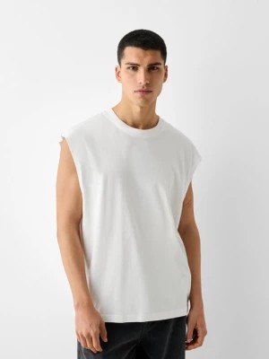 Zdjęcie produktu Bershka Koszulka Oversize Bez Rękawów Mężczyzna Biały Złamany