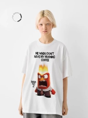 Zdjęcie produktu Bershka Koszulka Oversize Z Krótkim Rękawem „W Głowie Się Nie Mieści 2” Kobieta Biały Złamany