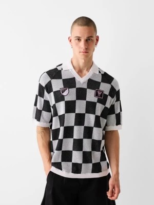 Zdjęcie produktu Bershka Koszulka Polo W Kratkę Inter Miami Cf Mężczyzna Czarny