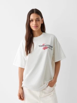 Zdjęcie produktu Bershka Koszulka Z Krótkim Rękawem I Nadrukiem Kobieta Kremowy