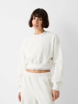 Zdjęcie produktu Bershka Krótka Bluza Kobieta Biały Złamany