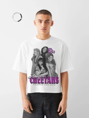 Zdjęcie produktu Bershka Krótka Koszulka Z Krótkim Rękawem Cheetah Girls Mężczyzna Biały