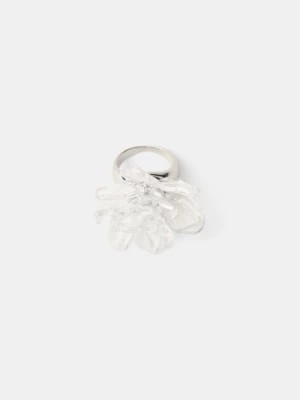 Zdjęcie produktu Bershka Pierścionek Z Kwiatem Kobieta Biały