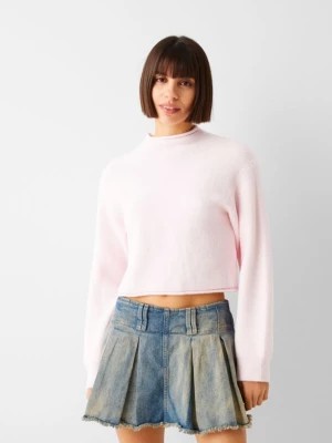 Zdjęcie produktu Bershka Puszysty Sweter Z Półgolfem Kobieta Różowy