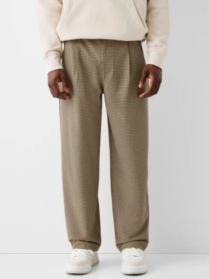 Zdjęcie produktu Bershka Spodnie Tailoring W Pepitkę Mężczyzna Brązowy