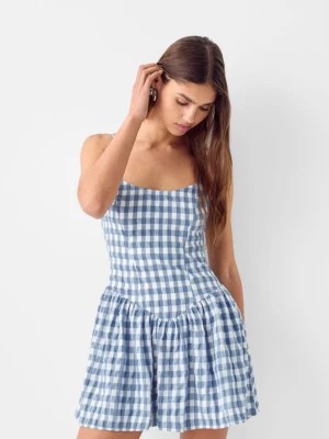 Zdjęcie produktu Bershka Sukienka Mini W Kratkę Vichy Kobieta Niebieski