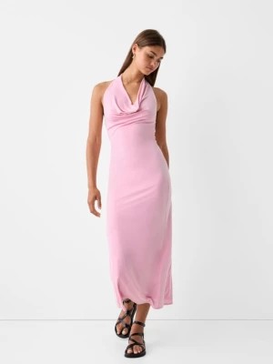 Zdjęcie produktu Bershka Sukienka Średniej Długości Z Dekoltem Halter Kobieta Różowy