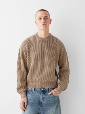 Zdjęcie produktu Bershka Sweter Z Efektem Zużycia Mężczyzna Brązowy