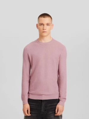 Zdjęcie produktu Bershka Sweter Z Fakturą Mężczyzna Różowy