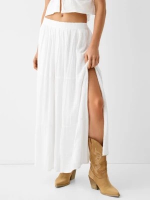 Zdjęcie produktu Bershka Żakardowa Spódnica Średniej Długości Kobieta Biały
