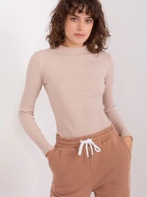 Zdjęcie produktu Beżowa damska bluzka w prążek BASIC FEEL GOOD